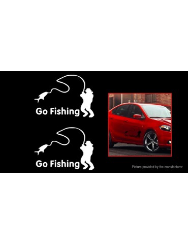 Go Fishing Vinyl Car Window Decal Graphics Sticker (2-Pack)