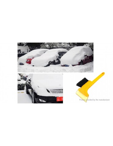 2-in-1 Car Windshield Ice Snow Removal Scraper + Cleaning Brush