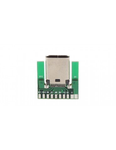 U3-206 SMT Type USB-C Female Socket Breakout Board (PCB)