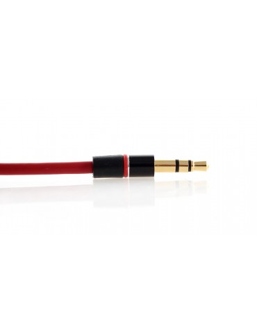 Straight to Right Angle 3.5MM Male-Male Audio Cable - Red (120cm)