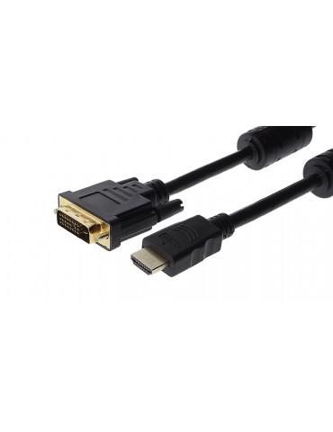 HDMI 19-pin Male to DVI 24+1 Male Connection Cable (1.8m)